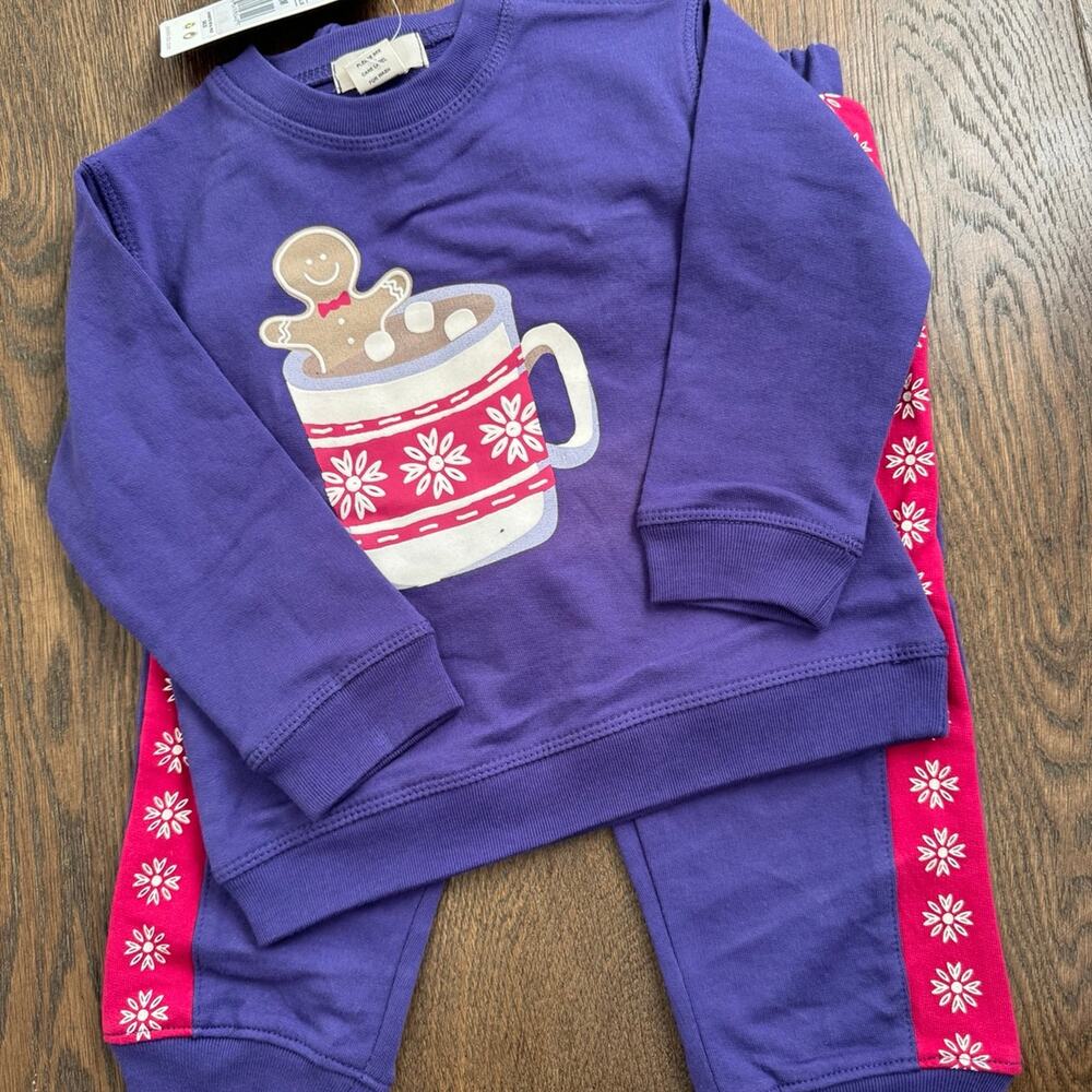 NWT Peek Toddler Girls Gingerbread Winter Outfit Set Sz 12-18 months